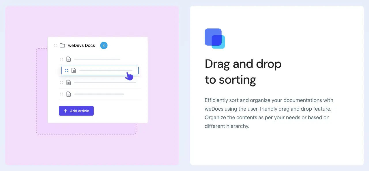 Drag and drop documentation management