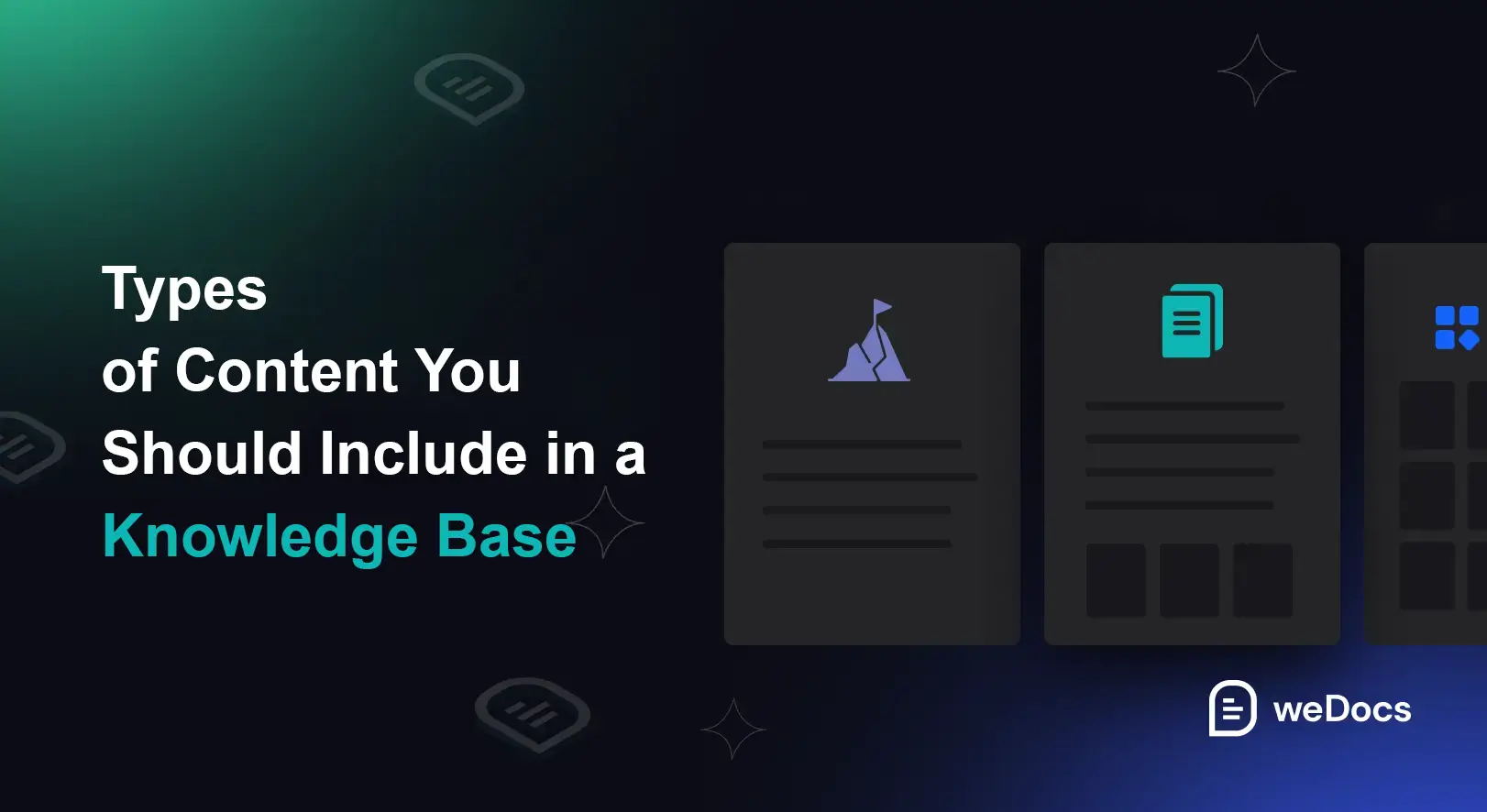 Types of content you should include in a knowledge base