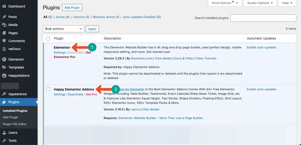 Install and activate the elementor and happyaddons plugins