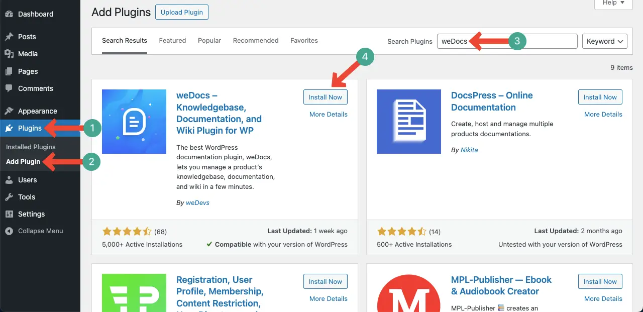 Install wedocs on your site