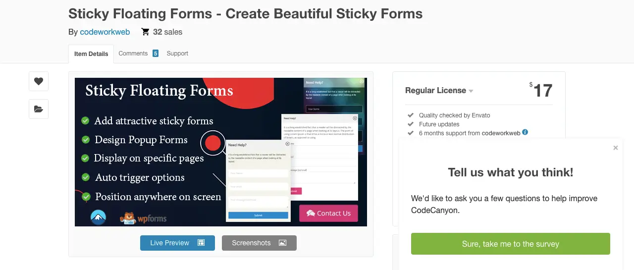 Sticky floating forms