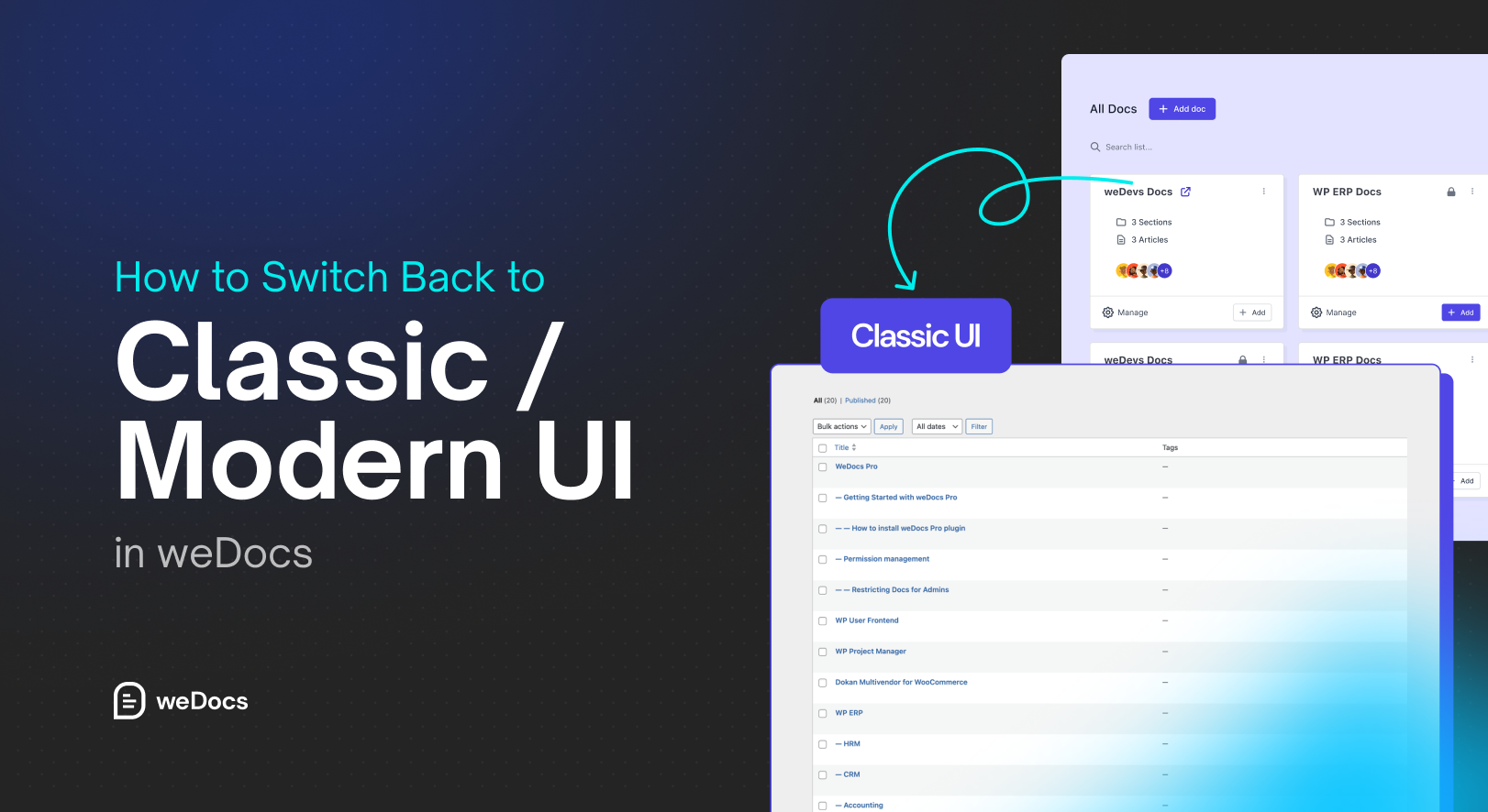 Modern UI in weDocs