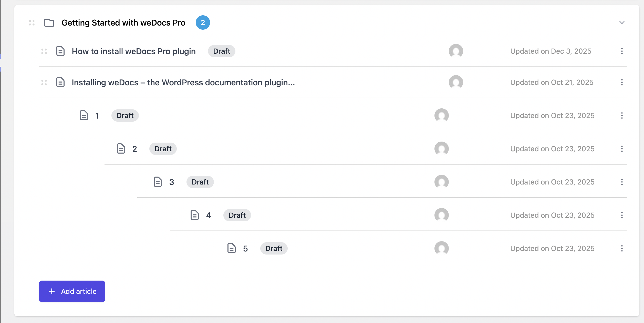 This is a screenshot of categorization