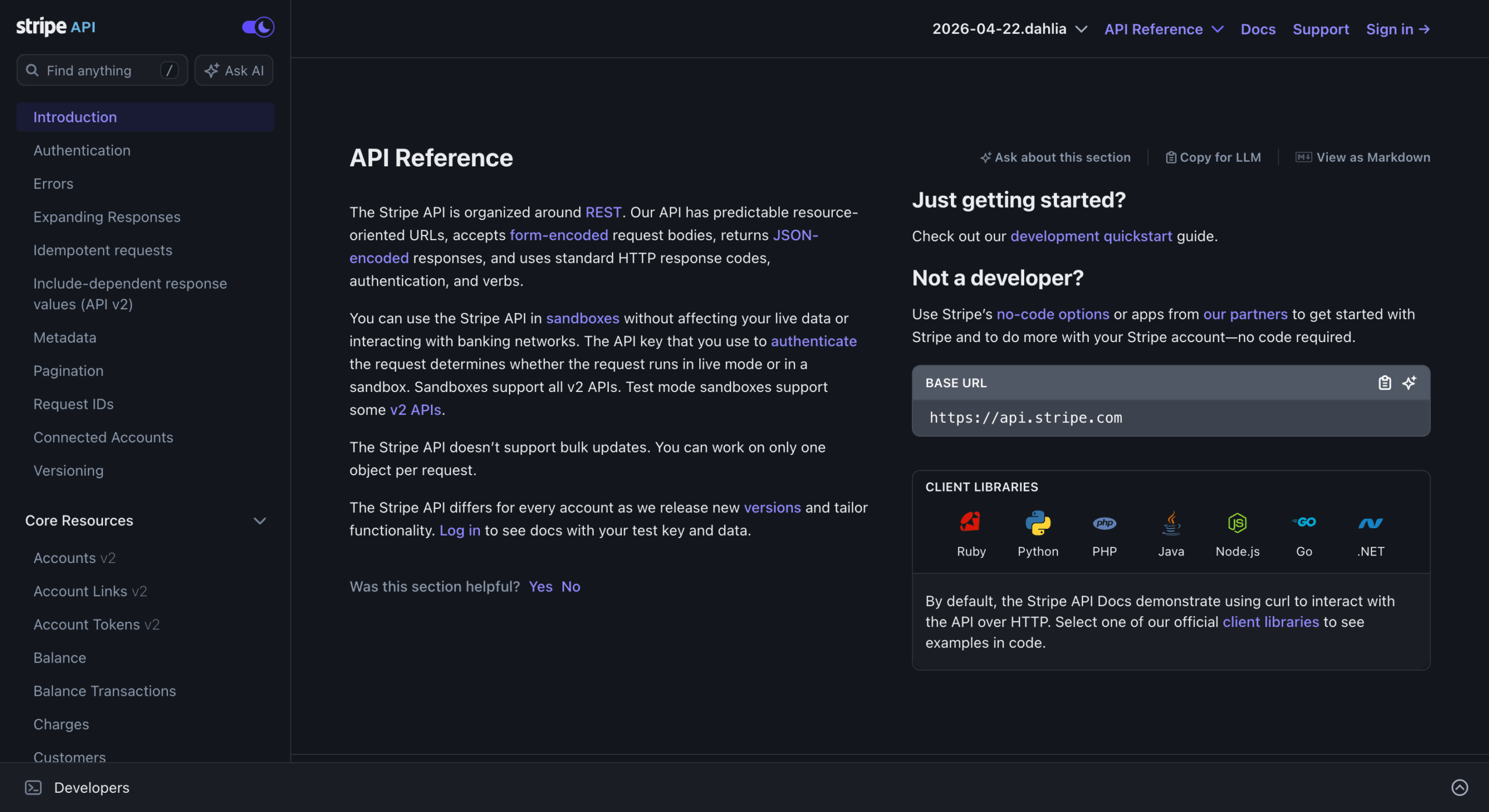 Stripe Api Documentation