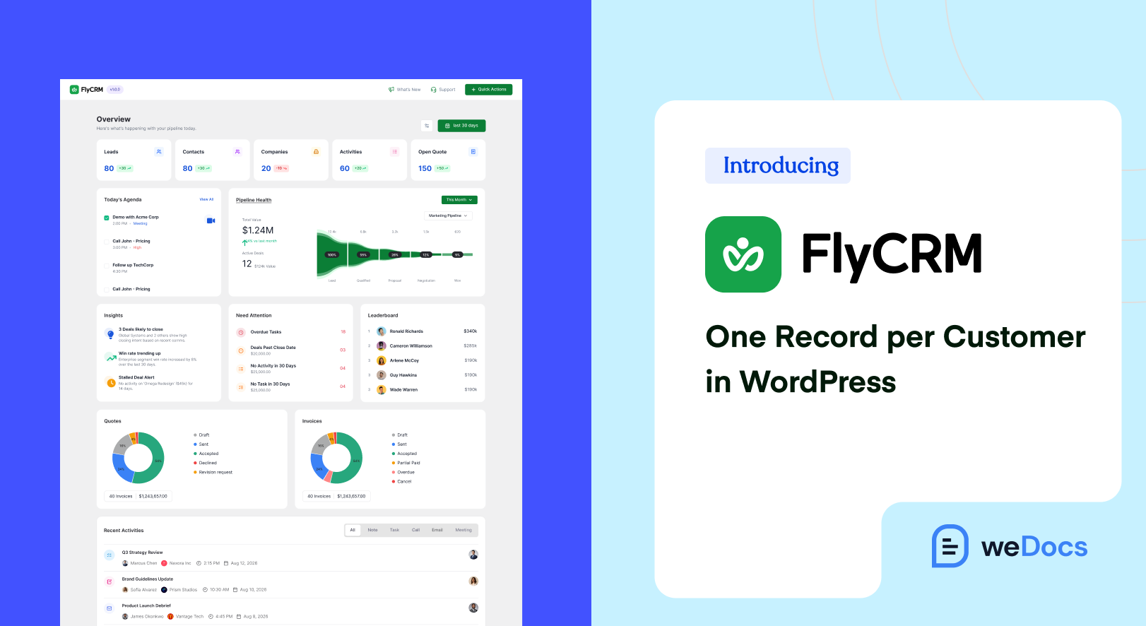 Introducing FlyCRM One Record per Customer in WordPress