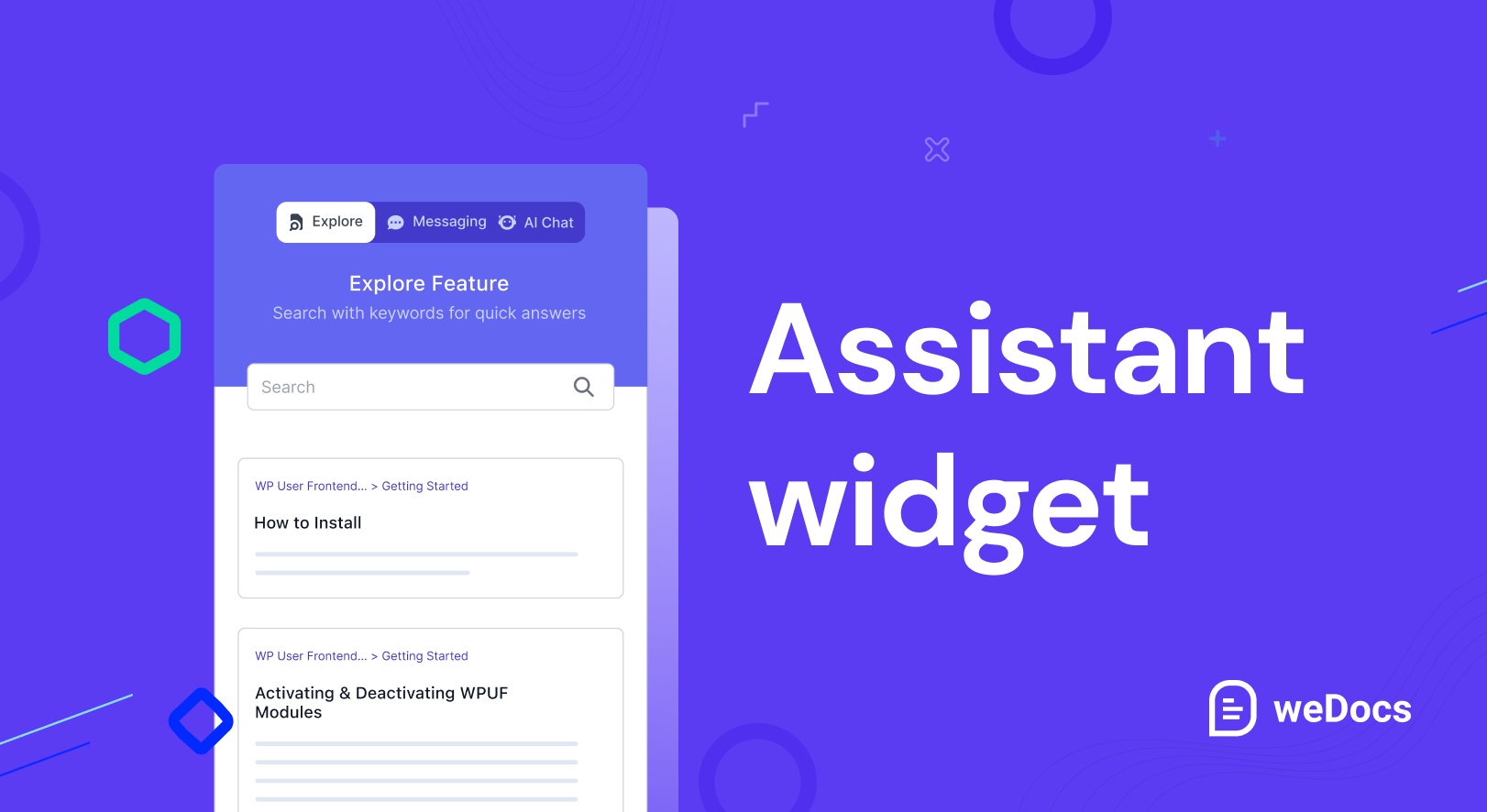 Assistant widget feature of Documentation plugin for WordPress