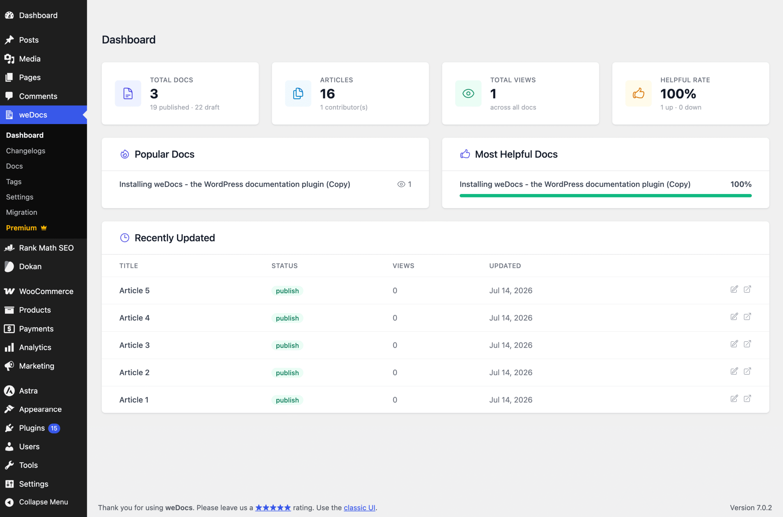 Free Dashboard